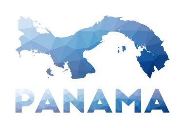 Panama Geometriklerinin düşük poli haritası Panama çokgen harita teknolojisi