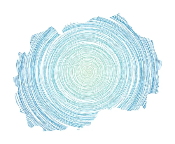 중심 이 같은 원 스케치 스타일의 원으로 채워진 마케도니아 지도 Vector 국가 모양의 원 — 스톡 벡터