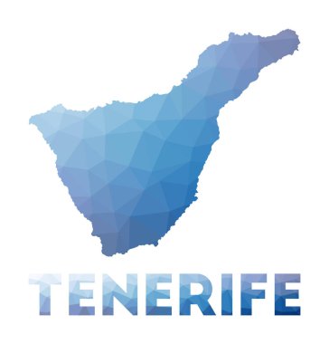 Tenerife adasının düşük polimerli haritası Tenerife çokgen harita teknolojisi