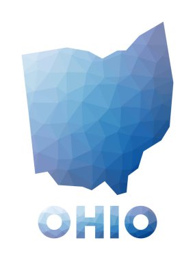 Ohio Geometriği 'nin düşük poli haritası ABD eyaleti Ohio çokgen harita teknolojisi