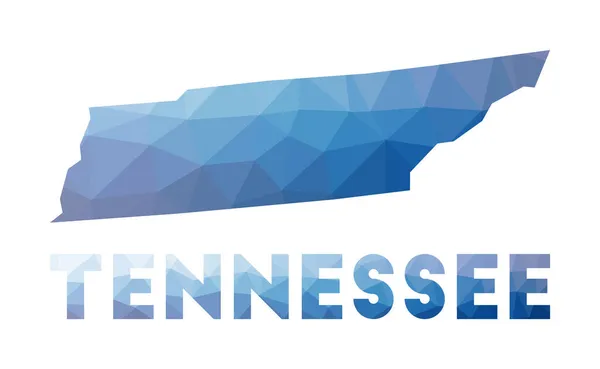 Lage poly kaart van Tennessee Geometrische illustratie van de Amerikaanse staat Tennessee veelhoekige kaart — Stockvector