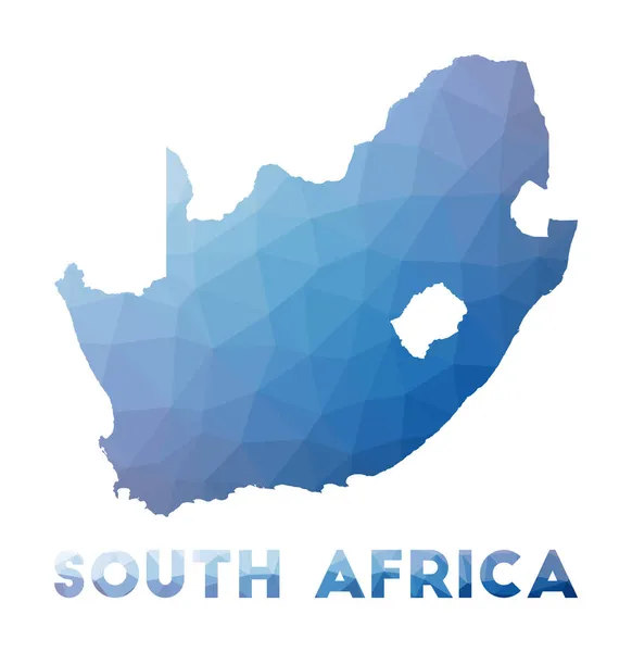 南アフリカ共和国の低ポリ地図南アフリカ共和国の幾何学的イラスト多角形地図 — ストックベクタ