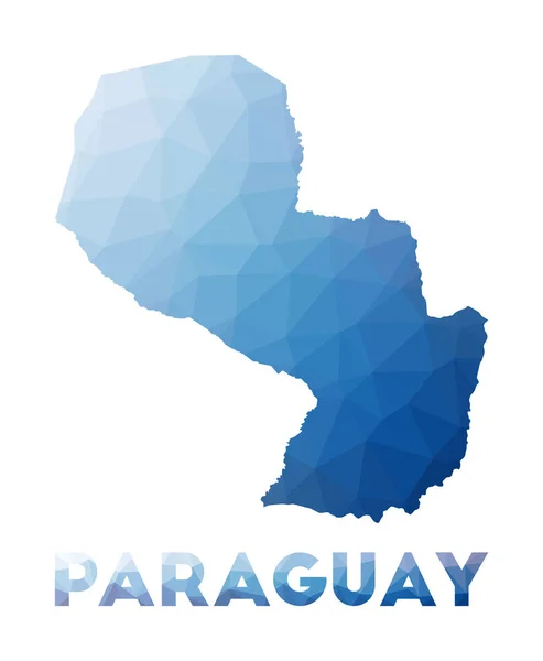 Low poly map of Paraguay Geometric illustration of the country Paraguay polygonal map Technology — Stock Vector