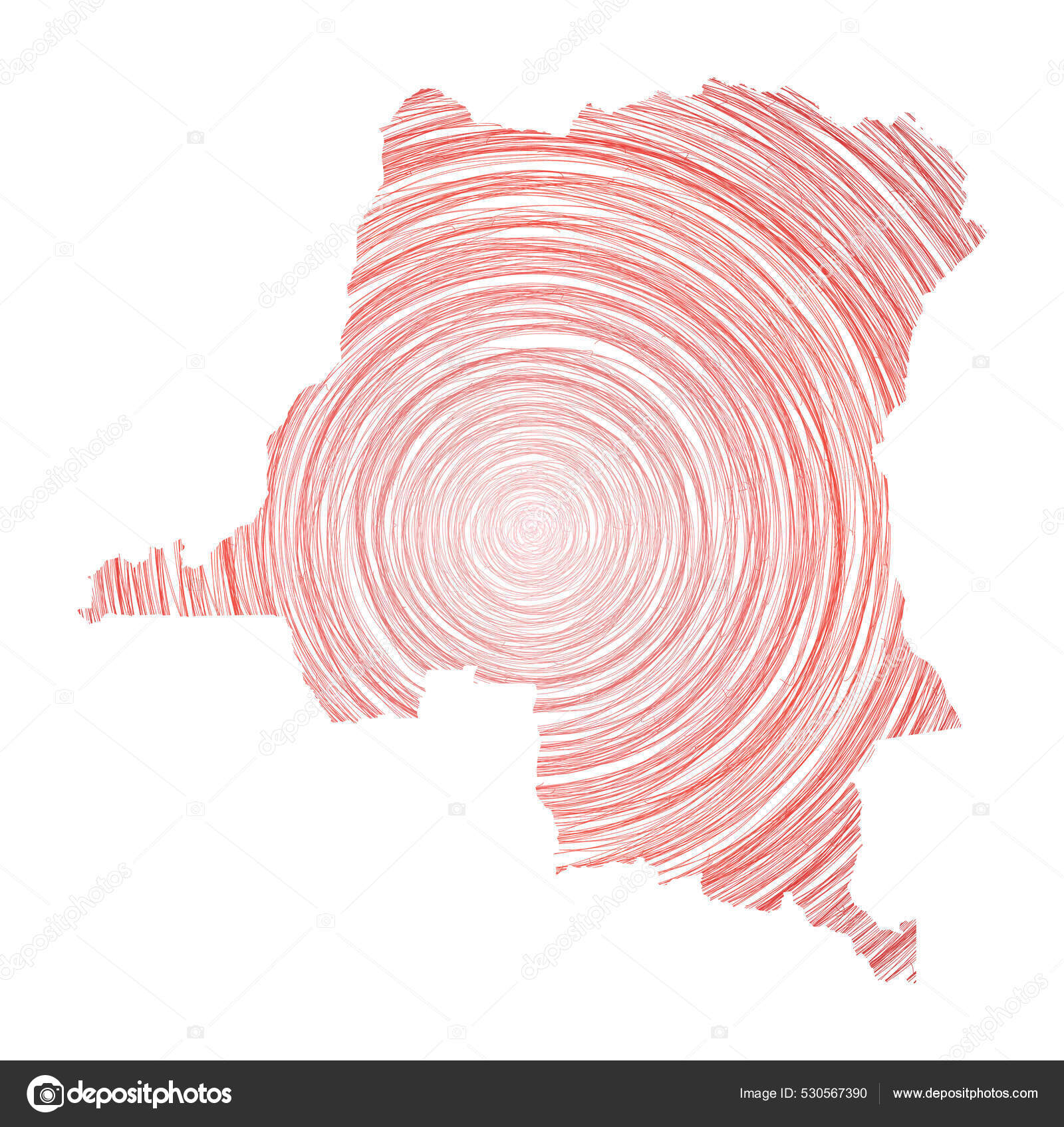 Carte de la RD Congo remplie de cercles concentriques Croquis cercles ...