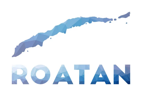 Низкая полигональная карта Роатана Геометрическая иллюстрация острова Роатан Технология — стоковый вектор