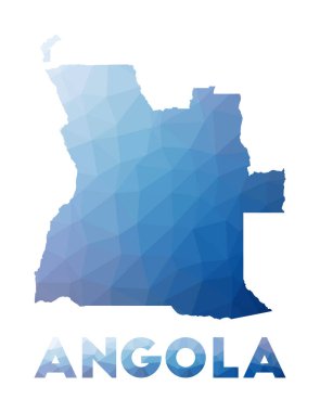 Angola Geometriklerinin düşük poli haritası ülkenin Angola çokgen harita teknolojisi