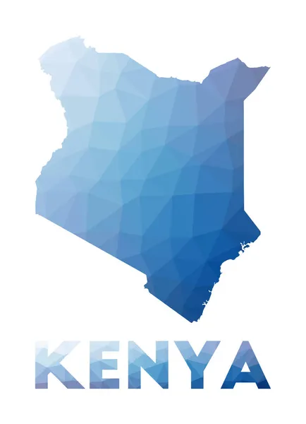 Niska mapa poli Kenii Geometryczna ilustracja kraju Kenia mapa poligonalna Technologia — Wektor stockowy