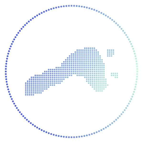 Ko Lipe mapa de estilo pontilhado de Ko Lipe no círculo Ícone de tecnologia da ilha com — Vetor de Stock