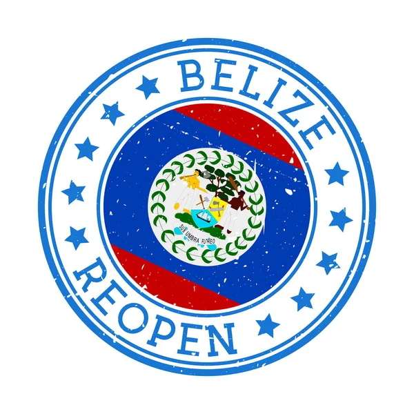 벨리즈, 폐쇄 된 지 얼마되지 않은 벨리즈의 깃발로 나라의 우표 개방 재개 — 스톡 벡터