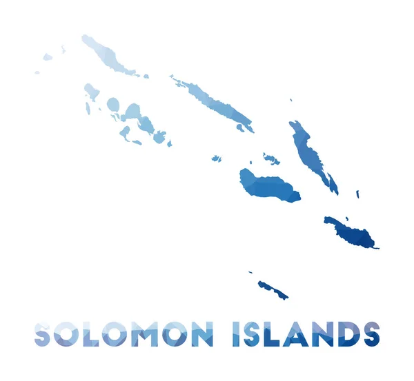 Mapa polivinílico bajo de Islas Salomón Ilustración geométrica del país Islas Salomón poligonal — Vector de stock