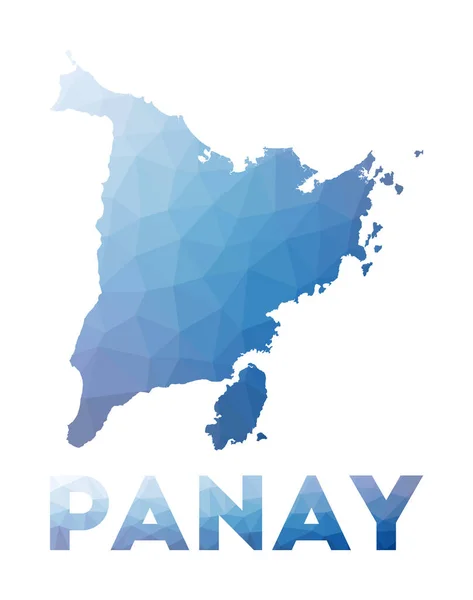 Mapa poligonal bajo de Panay Ilustración geométrica de la isla Mapa poligonal de Panay Tecnología — Vector de stock