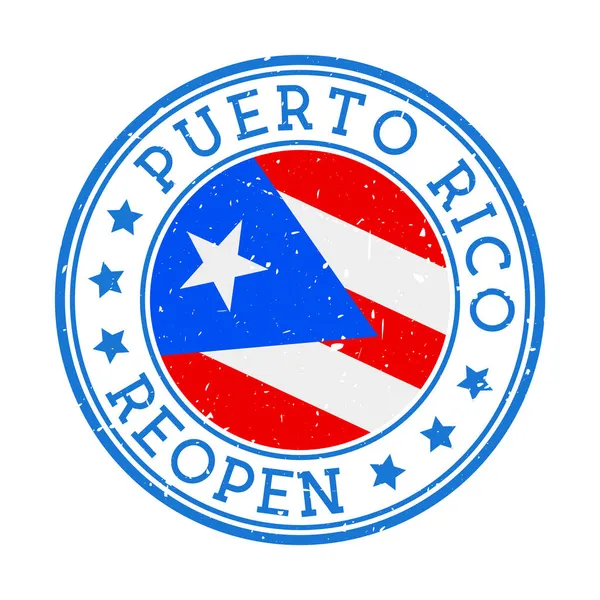 푸에르토리코, 자국의 스탬프 라운드 배지 재개 이후 푸에르토리코의 기로 재개 — 스톡 벡터