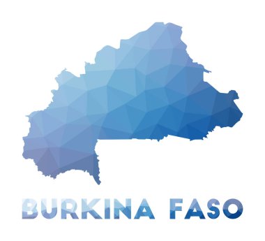 Burkina Faso 'nun Burkina Faso çokgen haritasının düşük poli haritası