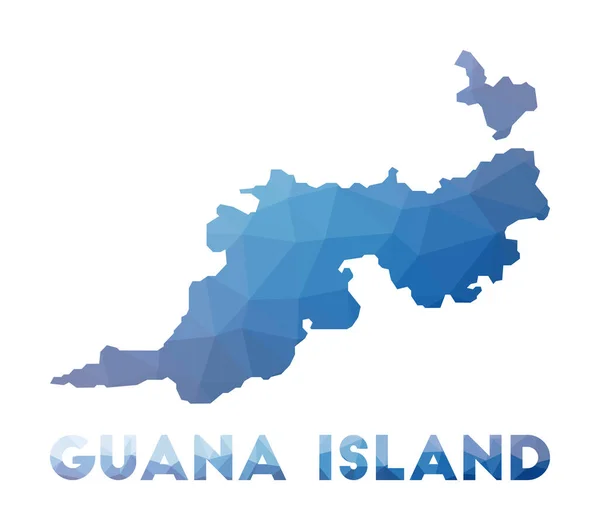 ( 영어 ) Low poly map of Guana Island Geometric illustration of the island Guana Island polygallen map — 스톡 벡터
