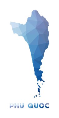 Low poly map of Phu Quoc Geometric illustration of the island Phu Quoc polygonal map Technology