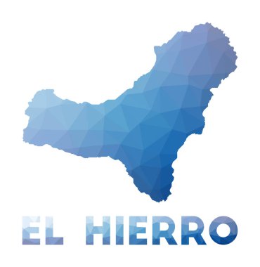 El Hierro Adasının düşük poli haritası El Hierro çokgen haritası