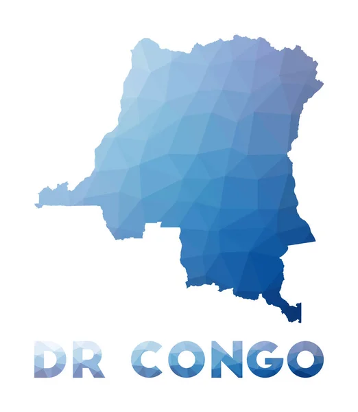 Low poly map of DR Congo Geometric illustration of the country DR Congo polygonal map Technology — Vector de stock