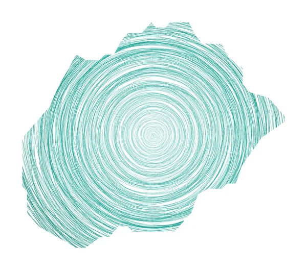 Алеграндза карта, заповнена концентричними колами Начерк кола у формі острова Вектор — стоковий вектор
