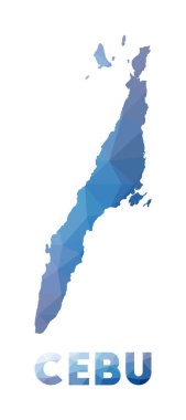 Cebu Geometric adasının düşük poli haritası Cebu çokgen harita teknolojisi