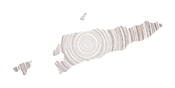 TimorLeste map filled with concentric circles Sketch style circles in shape of the country Vector — Stok Vektör