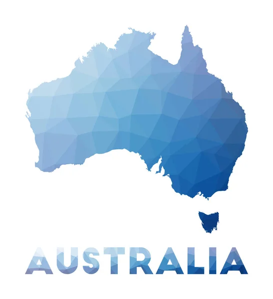 Low poly map of Australia Geometric illustration of the country Australia polygonal map — ストックベクタ