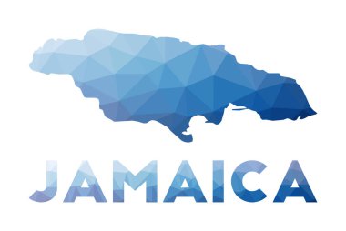 Jamaika 'nın düşük poli haritası, ülkenin Jamaika çokgen harita teknolojisi.