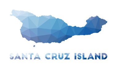 Santa Cruz Adası 'nın düşük poli haritası Santa Cruz Adası çokgen harita teknolojisi İnternet ağı