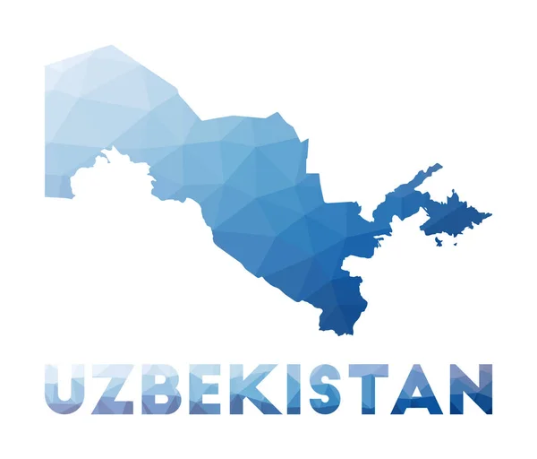 Χαμηλός πολυ χάρτης του Ουζμπεκιστάν Γεωμετρική απεικόνιση της χώρας Ουζμπεκιστάν πολυγωνικό χάρτη — Διανυσματικό Αρχείο