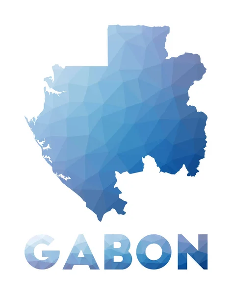 Low poly map of Gabon Geometric illustration of the country Gabon polygonal map Technology — Vector de stock