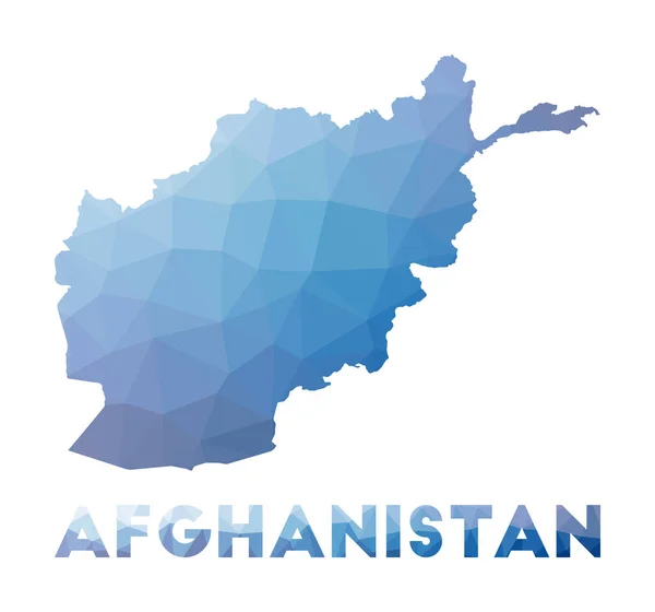 Afganistan 'ın düşük poli haritası Afganistan' ın geometrik çizimi çok gen haritası — Stok Vektör