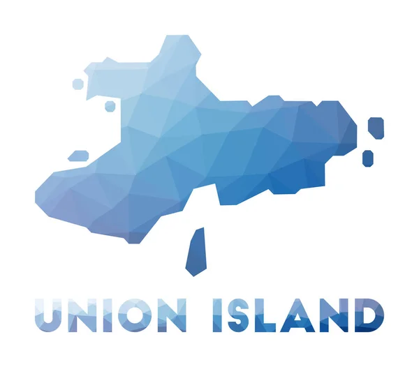 Lage poly kaart van Union Island Union Island polygonale kaart Technologie internet netwerk concept — Stockvector