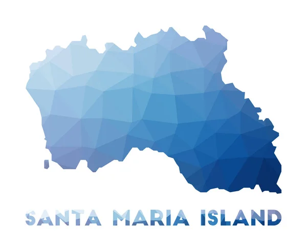 Low poly map of Santa Maria Island Santa Maria Island polygonal map Tecnología red de internet — Vector de stock