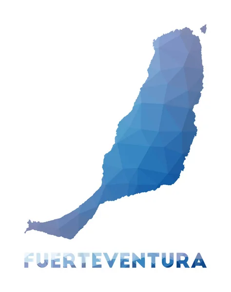 Low poly map of Fuerteventura Geometric illustration of the island Fuerteventura polygonal map — Stockový vektor