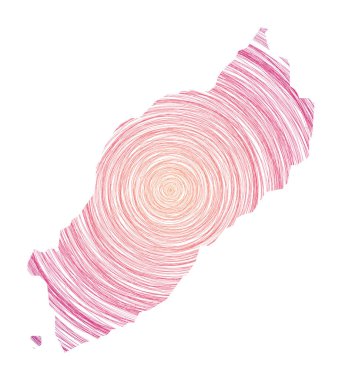 Itsukushima haritası eşmerkezli dairelerle dolu. Skeç tarzı daireler ada taşıyıcısı şeklinde.