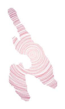 Eşmerkezli dairelerle dolu Ko Phi Phi haritası ada vektörü şeklinde çizim biçimi çemberleri