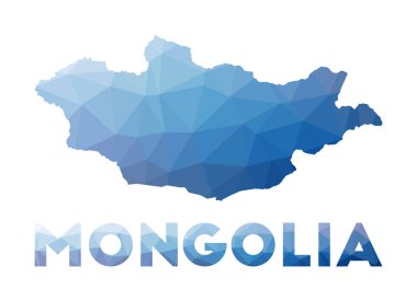 Ülke Moğolistan çokgen harita teknolojisinin düşük poli haritası Geometrik çizimi