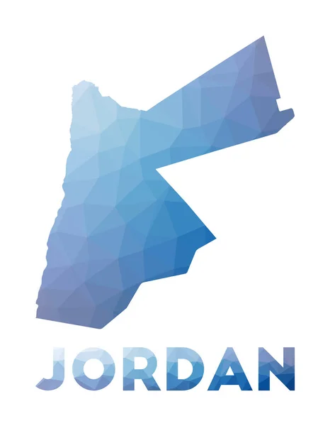 Carte basse poly de Jordanie Illustration géométrique du pays Carte polygonale Jordanie Technologie — Image vectorielle