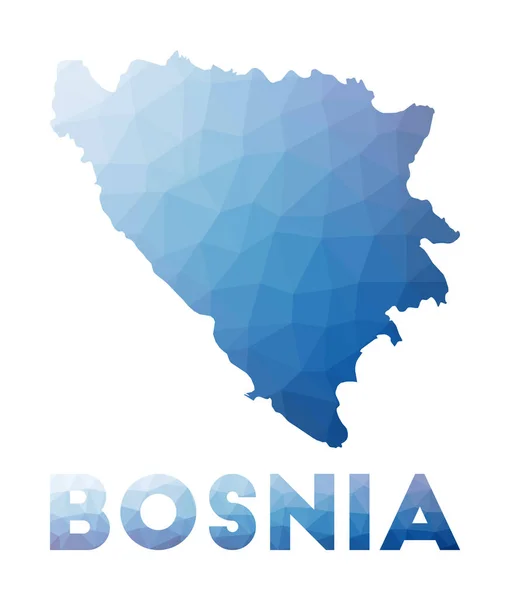 Low poly map of Bosnia Geometric illustration of the country Bosnia polygonal map Technology —  Vetores de Stock