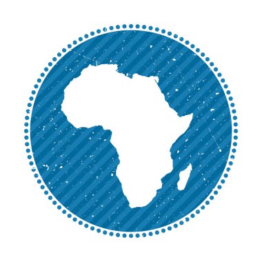 Africa striped retro travel sticker Badge with map of continent vector illustration Can be used