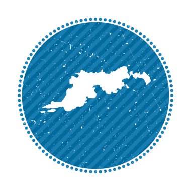 Tortola striped retro travel sticker Badge with map of island vector illustration Can be used as
