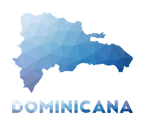 Mappa poligonale bassa della Repubblica Dominicana Illustrazione geometrica del paese Mappa poligonale della Repubblica Dominicana — Vettoriale Stock