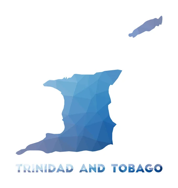 Nízká poly mapa Trinidadu a Tobaga Geometrická ilustrace země Trinidad a Tobago — Stockový vektor