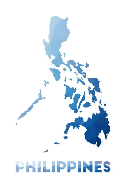 Low poly map of Philippines Geometric illustration of the country Philippines polygonal map — 스톡 벡터