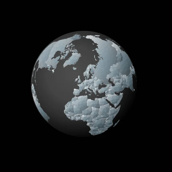 Bas globe poly centré sur le Luxembourg Pays polygonal rouge sur le globe Vue satellite de — Image vectorielle