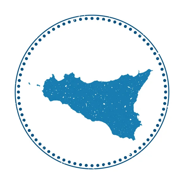 Sicilia αυτοκόλλητο Ταξίδι σφραγίδα καουτσούκ με χάρτη του νησιού διανυσματική απεικόνιση Μπορεί να χρησιμοποιηθεί ως — Διανυσματικό Αρχείο