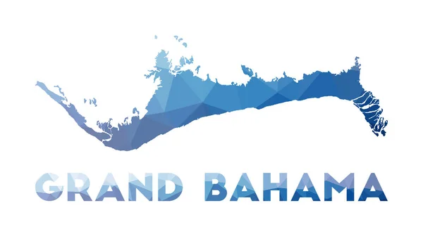 Low poly map of Grand Bahama Geometric illustration of the island Grand Bahama polygonal map — ストックベクタ
