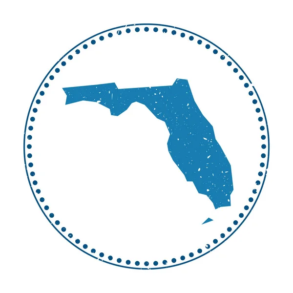 Florida sticker Travel rubber stamp with map of us state vector illustration Can be used as — Vector de stock