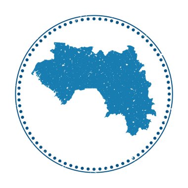 Guinea sticker Travel rubber stamp with map of country vector illustration Can be used as