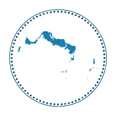 Türkler ve Caicos Adaları etiketi Ada vektör illüstrasyonunun haritasıyla birlikte lastik damga ile dolaşır