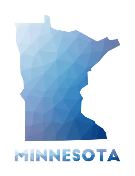 Low poly map of Minnesota Geometric illustration of the us state Minnesota polygonal map — Stockový vektor